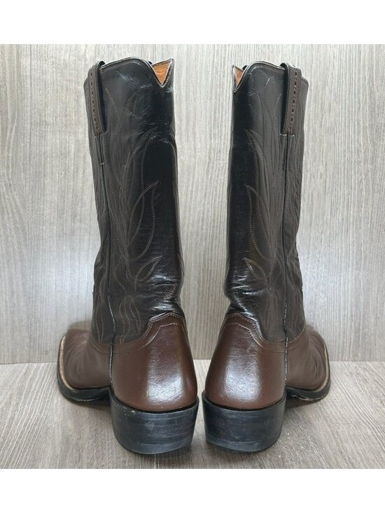 Justin Boots Mens Size 11 Two Tone Pointed Stitch Welt Western Leather Brown main image 8